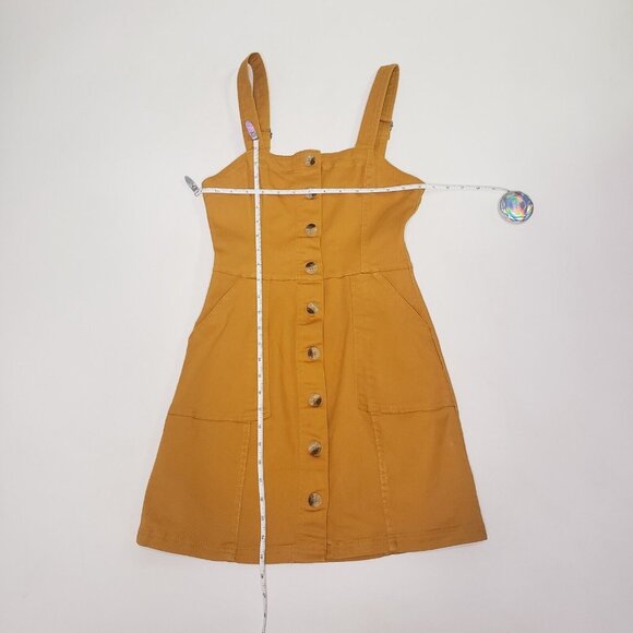 H&M Divided Dress Women's Size 2 Denim Overall Jumper Mustard Gold 90s Y2K Retro - Picture 5 of 16